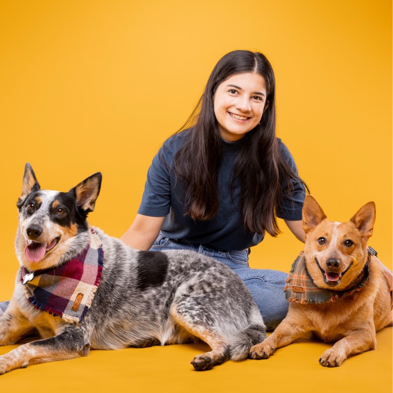 Andreina Garro with her two dogs.